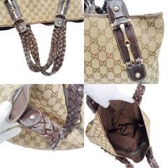 グッチ 162900 ハンドバッグ ベージュ×エボニー  GUCCI 肩掛けバッグ GGキャンバスの画像