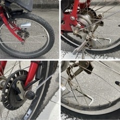 【電動自転車・要修理】ブリジストン アンジェリーノ 赤色 3人乗(ブリヂストン BRIGESTONE Angelino 3段ギア レッドカラー RED)の画像
