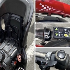 【電動自転車・要修理】ブリジストン アンジェリーノ 赤色 3人乗(ブリヂストン BRIGESTONE Angelino 3段ギア レッドカラー RED)の画像
