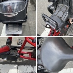 【電動自転車・要修理】ブリジストン アンジェリーノ 赤色 3人乗(ブリヂストン BRIGESTONE Angelino 3段ギア レッドカラー RED)の画像