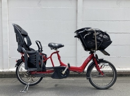 電動自転車 BS Angelino レッド 3人乗り対応　97★ 新色チャイルドシート、安全機能をプラスした 3人乗り(幼児2人