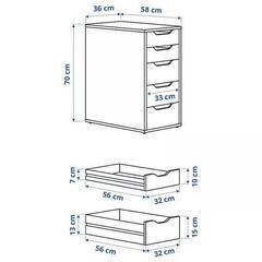 IKEA 木製キャビネットALEX （ホワイト）の画像