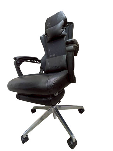 【PAXTON】ゲーミングチェア リクライニング オットマン付き ブラック