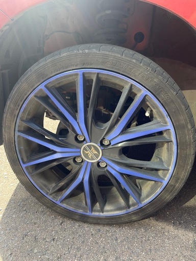 16インチ ブラックブルー ホイールセット