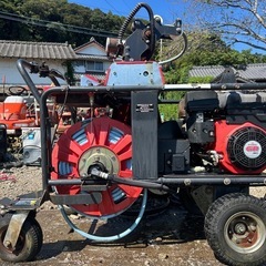 共立 自走式　キャリーエンジンセット動噴 動力噴霧機 セット動噴　動噴　VRC457F　ラジコン　給水ホース　排水ホース付き 散布ノズル付き 自動巻取　散布　除草　潅水　防除 6.3馬力 宮崎　簡易始動動画ありの画像