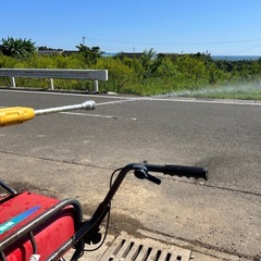 共立 自走式　キャリーエンジンセット動噴 動力噴霧機 セット動噴　動噴　VRC457F　ラジコン　給水ホース　排水ホース付き 散布ノズル付き 自動巻取　散布　除草　潅水　防除 6.3馬力 宮崎　簡易始動動画ありの画像
