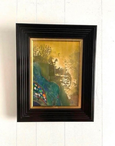 美術品 アート作品 抽象画　ゴールド　アンティーク雑貨　昭和レトロ　絵画　開運