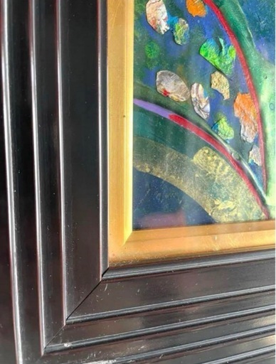 ✴︎【御成約済】美術品 アート作品 抽象画　ゴールド　アンティーク雑貨　昭和レトロ　絵画　開運