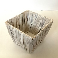【美品】フラワーアレンジメント　カゴ　花器　小物入れ　の画像