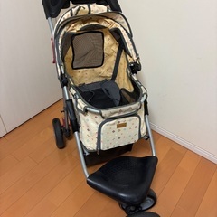 ペット用カート3輪タイプ　折りたたみ式　後輪ブレーキ付きの画像