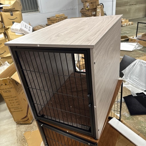 新品 グレー Mサイズ　犬ケージ