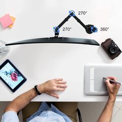 PCモニターを効率的に配置できる可動式モニターアーム 17～27インチ10KG以内のモニターに対応の画像