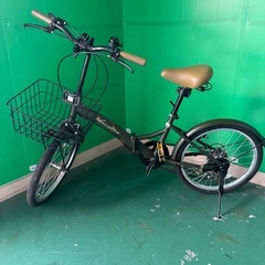 オリーブグリーン 折りたたみ自転車の画像