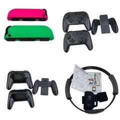 186000 現状品 セット♪ Nintendo Switch リングコン ジョイコン コントローラー HAC-001 HAC-022   ネオンレッド グリーン 10点まとめ売り [0000000001909]の画像