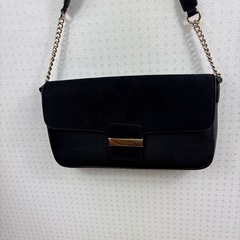 美品HMブラック スエード レザー ショルダーバッグの画像