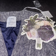 タグ付き新品GIRL ノーカラージャケット S ブルーグレー系の画像