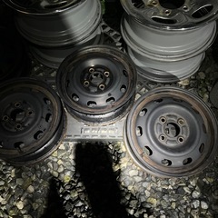 13インチ鉄ホイール　PCD100 4h けいに軽にの画像