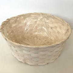 【美品】フラワーアレンジメント　カゴ　花器　小物入れ　白の画像