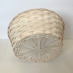 【美品】フラワーアレンジメント　カゴ　花器　小物入れ　白の画像