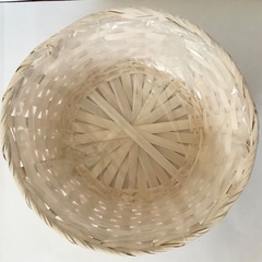 【美品】フラワーアレンジメント　カゴ　花器　小物入れ　白の画像