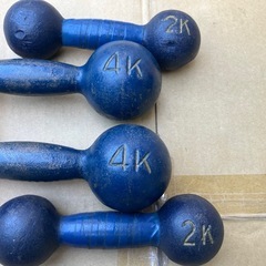 鉄アレイ 4キロ 2キロ 各2個 計4個 ダンベルの画像
