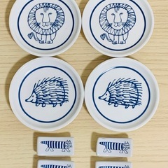 未使用　リサラーソン　豆皿4枚 & 箸置き4客の画像