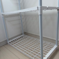 5段プラスチックラック / 白 / 組み立て式の画像