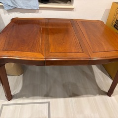 天然木ダイニングテーブル（伸縮式）イス4脚付きも可✨の画像