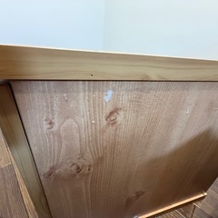 ナチュラルウッド テレビ台 扉付き収納の画像