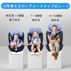 【美品】Lottas Murphy O+123 チャイルドシート 360° 回転式 0か月~12歳頃(0-36kg) ISOFIX・シートベルト固定両対応(ブルー)の画像