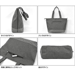 トートバッグ レディース おしゃれ 大きめ A4 ポリキャンバス ストライプ ビッグの画像