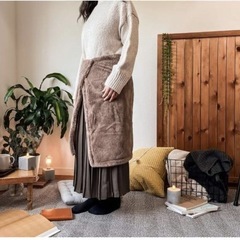 MONA 3WAY HOT BLANKET グレー×ネイビーの画像