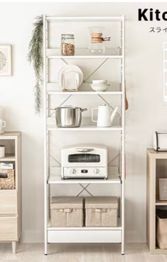 スリムキッチン棚・レンジ台セット