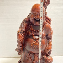 布袋さん 布袋様 ほてい ホテイ 和風　置物 彫刻 縁起物 オブジェ 練り物 特大 高さ60cm 中古の画像