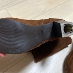 未使用訳あり　ヘザー　スウェードロングブーツ　茶色の画像