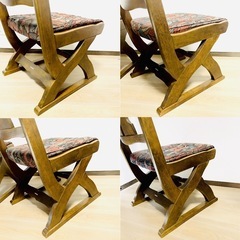 カリモク ダイニングチェア 木製 椅子 アンティーク RUSTIC ルスティック 高級 4脚セットの画像