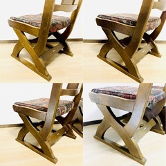 カリモク ダイニングチェア 木製 椅子 アンティーク RUSTIC ルスティック 高級 4脚セットの画像
