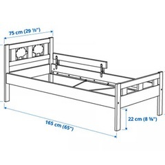 早い者勝ち　定価¥23,294 　IKEA イケア　ホワイト 27 1/2x63インチ　マットレス・布団・シーツ・ベッドフレーム付き の画像