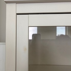 キャビネット ガラス引き戸付き, ホワイト, IKEAの画像