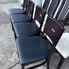 ダイニングチェア４脚セット　ブラック＆ブラウンの画像