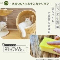 人工ラタン製　猫用ベッドの画像