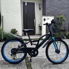 子供用自転車　22インチ　ブルーの画像