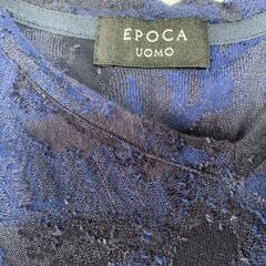 EPOCA UOMO ネイビー カモ柄 Vネックカットソー L メンズの画像