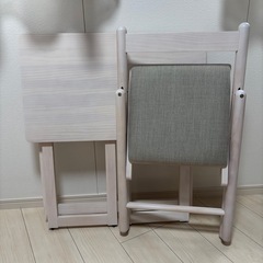 デスクチェアセット　折りたたみテーブル椅子セットの画像