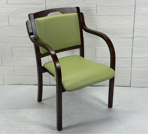 ニトリ ダイニングチェア カトレア 木製チェア グリーン ブラウン 札幌市白石区