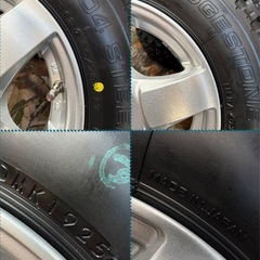 ㉛軽トラ・箱バン用の新品ゴツゴツタイヤと中古ホイールとナット付きの画像