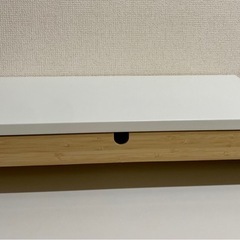 【美品】ELLOVEN エロヴェン モニタースタンド 引き出し付き, ホワイトの画像