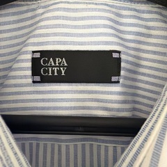 CAPA CITY 半袖シャツ 青と白のストライプの画像