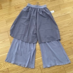 SHIPS シップス パープル フレアパンツ Fの画像