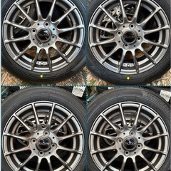 ㉜155/65R14新品タイヤ4本と中古美品ホイールとナット付きの画像